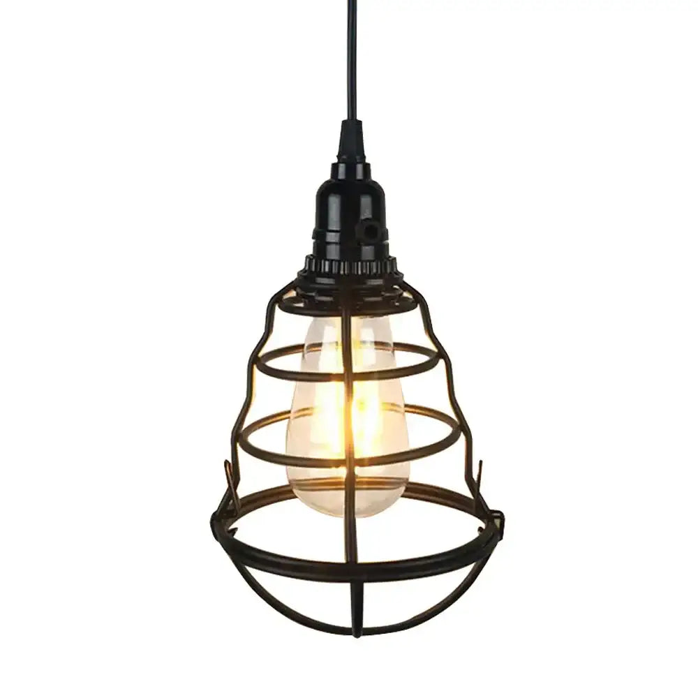 Geometric black metal chandelier kitchen wireframe pendant light with exposed edison bulb by decorbites black metal