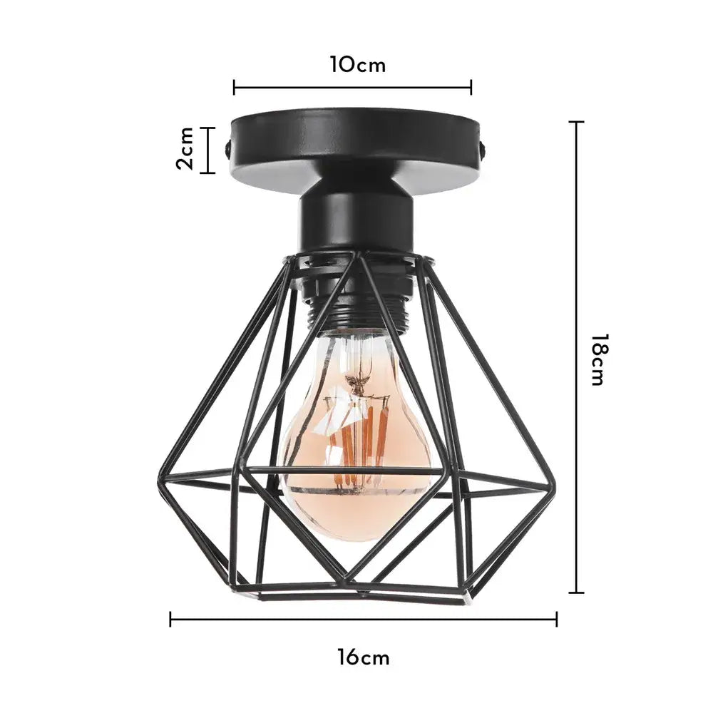Black metal geometric decorbites iron frame pendant chandelier with warm filament bulb for dining room decor
