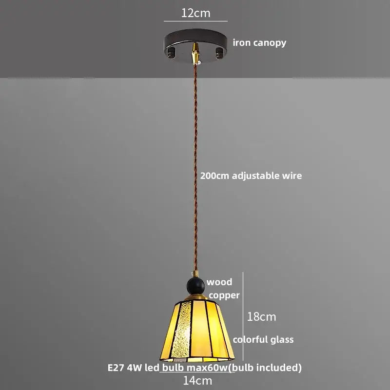 Warm-toned geometric brass pendant light with clear glass led and wooden copper frame for dining room decorbites clear glass