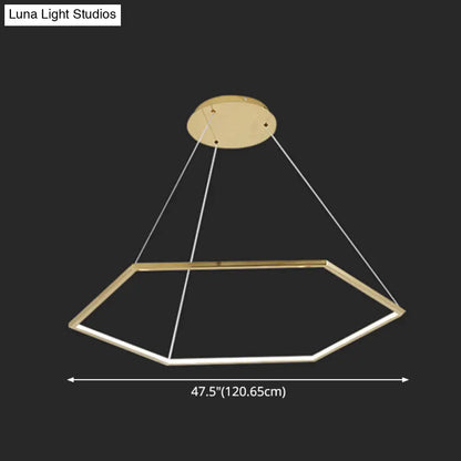 Lámpara de araña geométrica: Luminaria metálica ultramoderna para sala de estar
