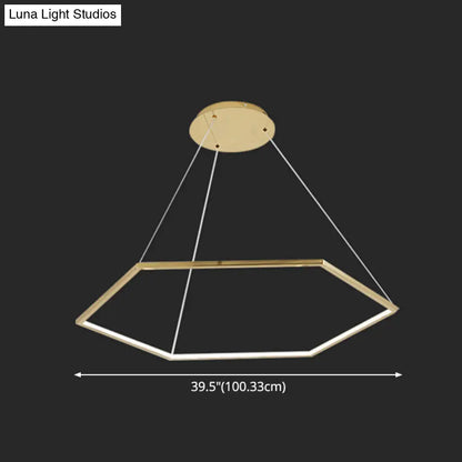 Lámpara de araña geométrica: Luminaria metálica ultramoderna para sala de estar