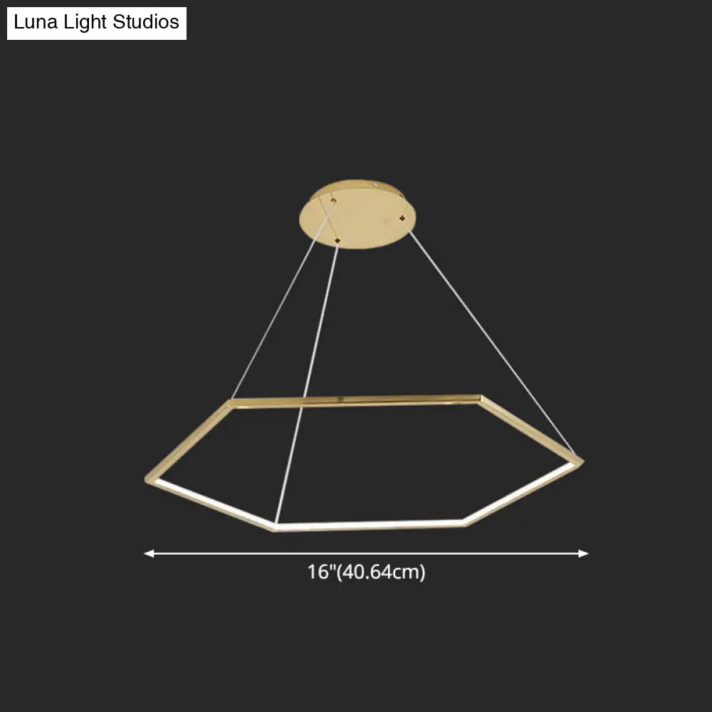 Lámpara de araña geométrica: Luminaria metálica ultramoderna para sala de estar