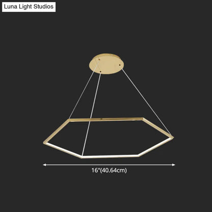Lámpara de araña geométrica: Luminaria metálica ultramoderna para sala de estar