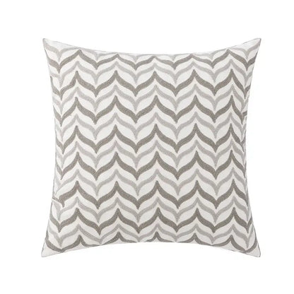 Square throw pillow cushion cover with decorbites geometric embroidery in black grey for living room decor