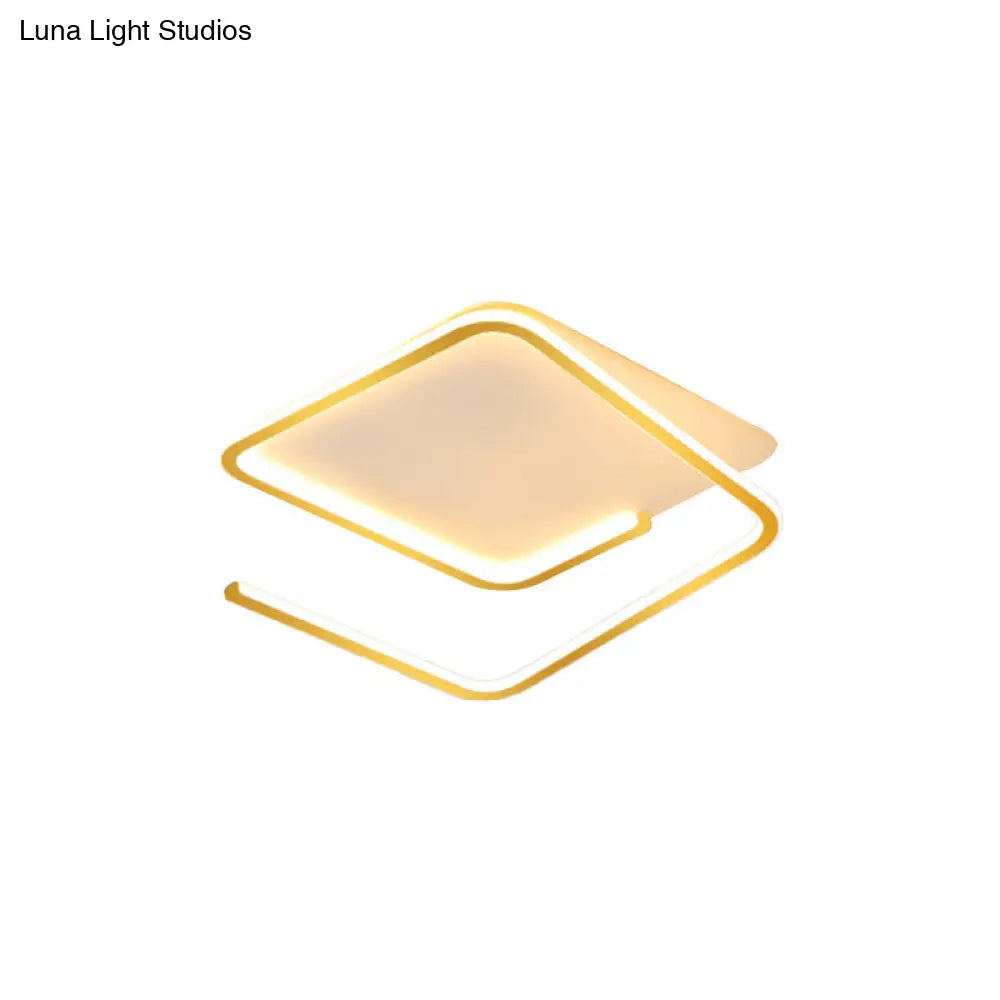 DecorBites™ DecorBites™ Geometric Flush Mount Lamp: Metallic LED Ceiling Light, 16"/19.5" Width, Black/Gold, Warm/White Light