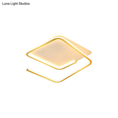 DecorBites™ DecorBites™ Geometric Flush Mount Lamp: Metallic LED Ceiling Light, 16"/19.5" Width, Black/Gold, Warm/White Light