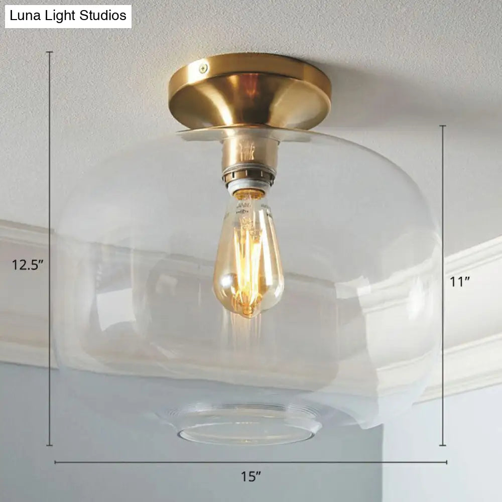 DecorBites™ DecorBites™ Geometric Glass Flushmount Light - Sleek and Simple Ceiling Fixture for Balcony and More