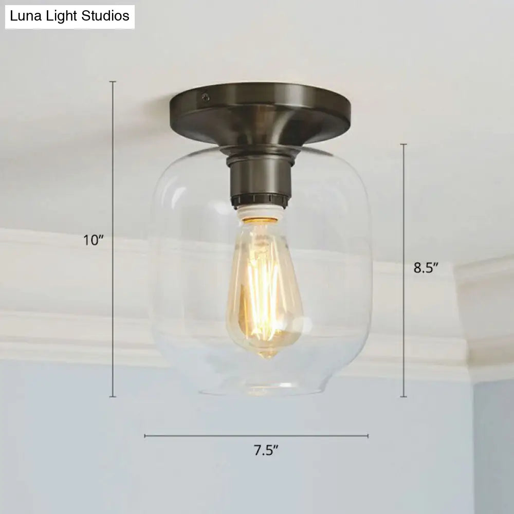 DecorBites™ DecorBites™ Geometric Glass Flushmount Light - Sleek and Simple Ceiling Fixture for Balcony and More