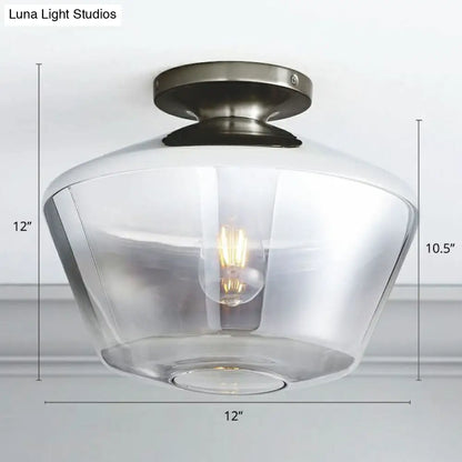 DecorBites™ DecorBites™ Geometric Glass Flushmount Light - Sleek and Simple Ceiling Fixture for Balcony and More