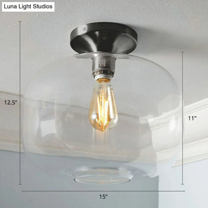 DecorBites™ DecorBites™ Geometric Glass Flushmount Light - Sleek and Simple Ceiling Fixture for Balcony and More