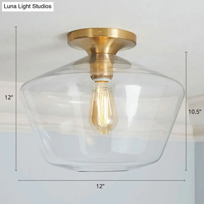 DecorBites™ DecorBites™ Geometric Glass Flushmount Light - Sleek and Simple Ceiling Fixture for Balcony and More