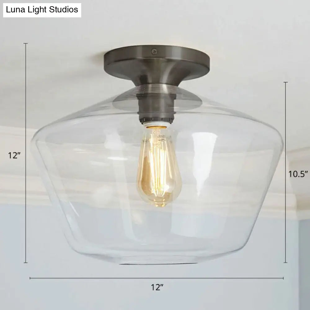 DecorBites™ DecorBites™ Geometric Glass Flushmount Light - Sleek and Simple Ceiling Fixture for Balcony and More