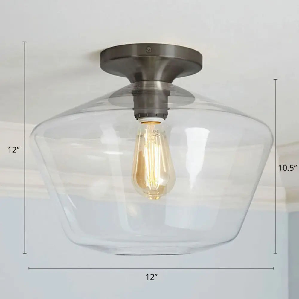 DecorBites™ DecorBites™ Geometric Glass Flushmount Light - Sleek and Simple Ceiling Fixture for Balcony and More