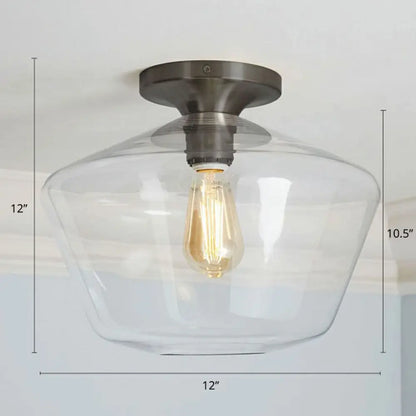 DecorBites™ DecorBites™ Geometric Glass Flushmount Light - Sleek and Simple Ceiling Fixture for Balcony and More