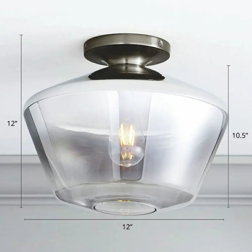 DecorBites™ DecorBites™ Geometric Glass Flushmount Light - Sleek and Simple Ceiling Fixture for Balcony and More
