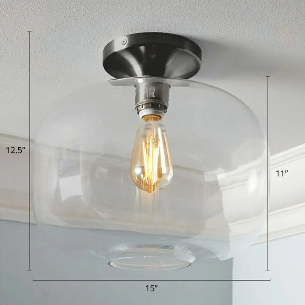 DecorBites™ DecorBites™ Geometric Glass Flushmount Light - Sleek and Simple Ceiling Fixture for Balcony and More