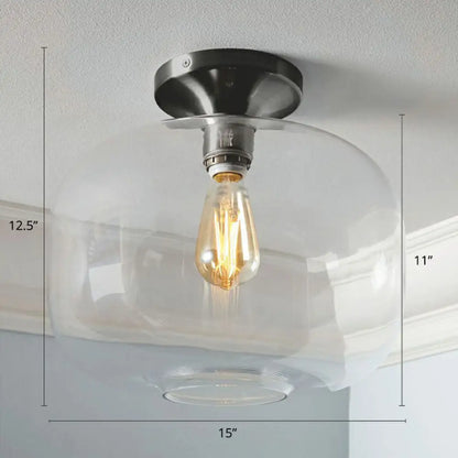 DecorBites™ DecorBites™ Geometric Glass Flushmount Light - Sleek and Simple Ceiling Fixture for Balcony and More
