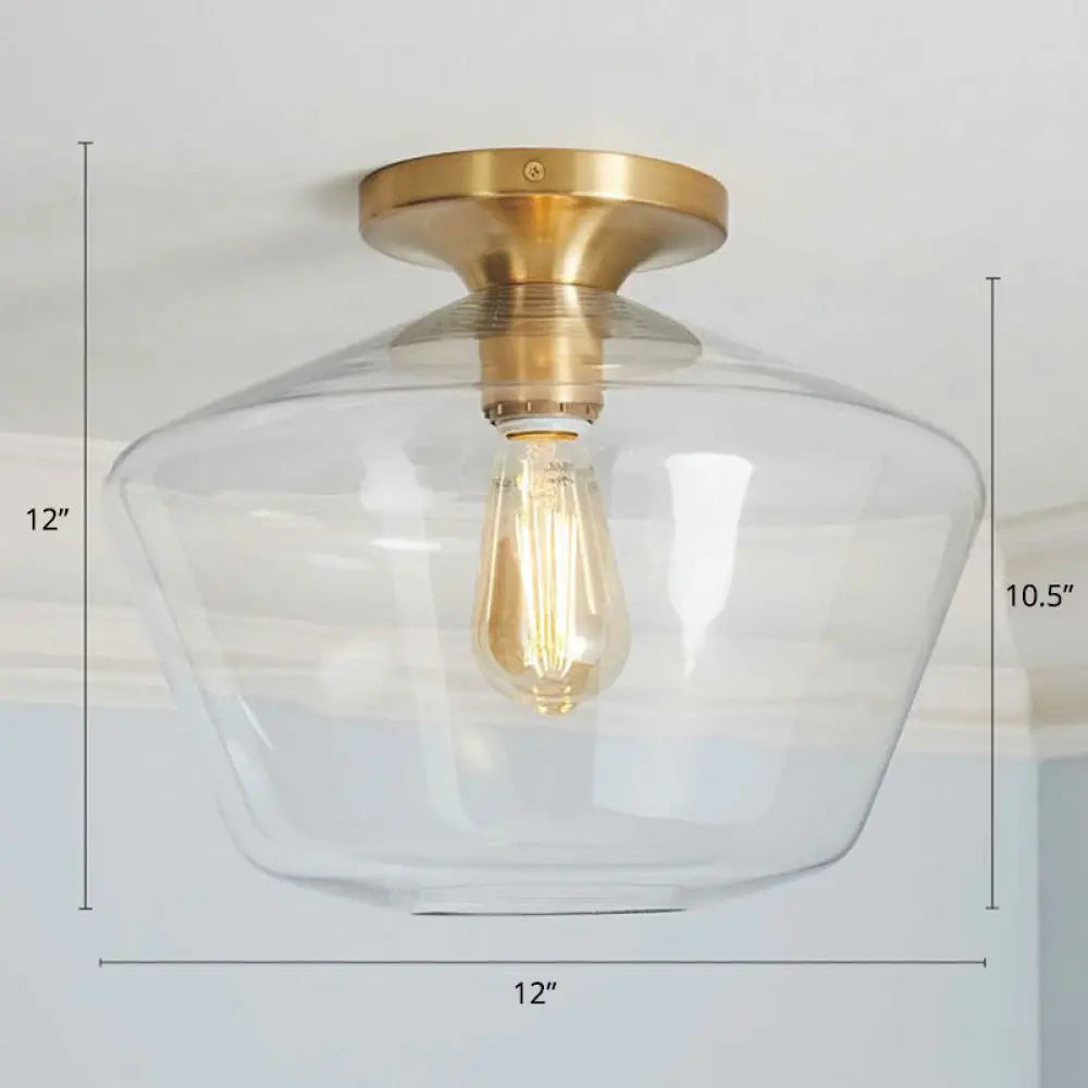DecorBites™ DecorBites™ Geometric Glass Flushmount Light - Sleek and Simple Ceiling Fixture for Balcony and More