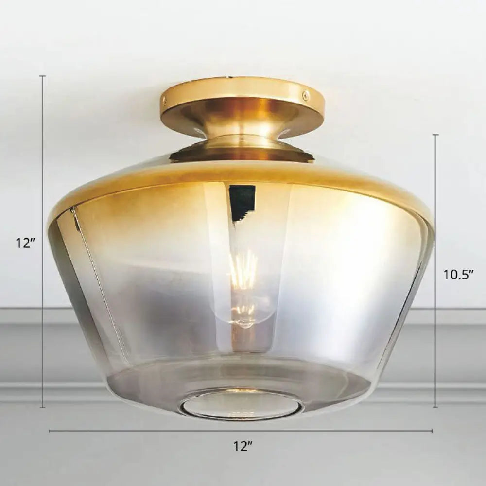 DecorBites™ DecorBites™ Geometric Glass Flushmount Light - Sleek and Simple Ceiling Fixture for Balcony and More