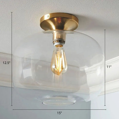DecorBites™ DecorBites™ Geometric Glass Flushmount Light - Sleek and Simple Ceiling Fixture for Balcony and More