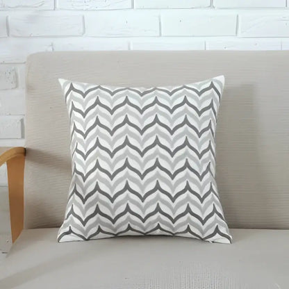 Gray and white chevron-patterned cushion cover for decorbites grey pink geometric living room pillow case decor