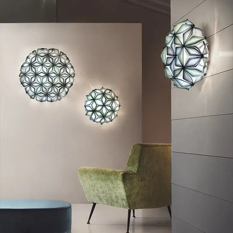 Geometric italian design white glass ceiling light featuring faceted translucent white and frosted glass wall sconces for dining room decorbites geometric italian