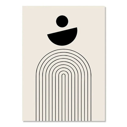 Geometric Leaf Rainbow Boho Canvas Wall Art - 01 / 40x60cm No Framed