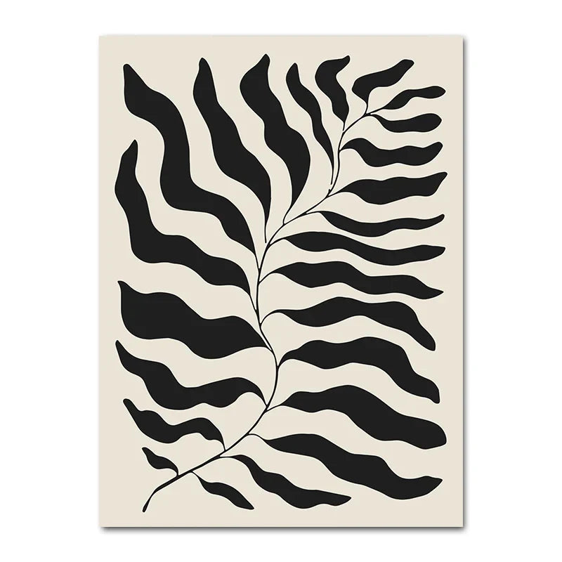 Geometric Leaf Rainbow Boho Canvas Wall Art - 04 / 50x70cm No Framed