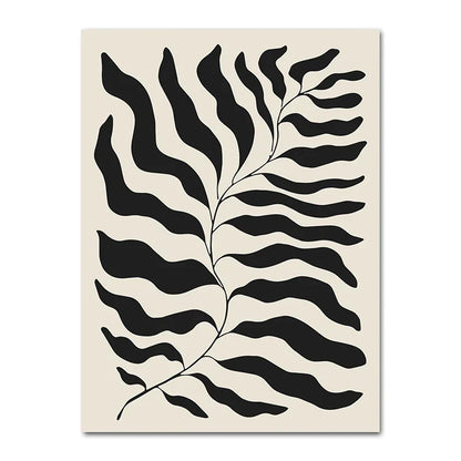 Geometric Leaf Rainbow Boho Canvas Wall Art - 04 / 50x70cm No Framed