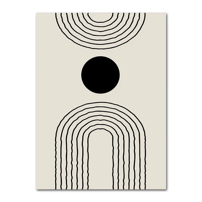 Geometric Leaf Rainbow Boho Canvas Wall Art - 09 / 40x60cm No Framed