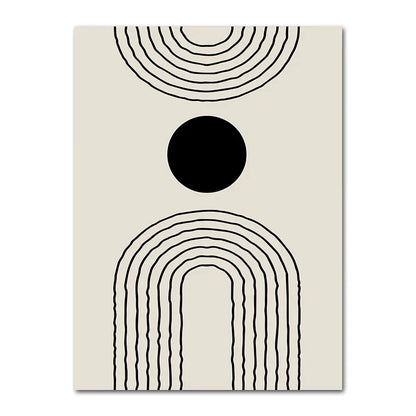 Geometric Leaf Rainbow Boho Canvas Wall Art - 09 / 40x60cm No Framed