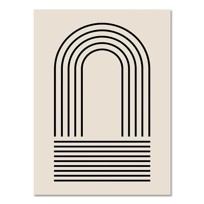 Geometric Leaf Rainbow Boho Canvas Wall Art - 12 / 50x70cm No Framed