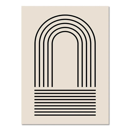 Geometric Leaf Rainbow Boho Canvas Wall Art - 12 / 50x70cm No Framed