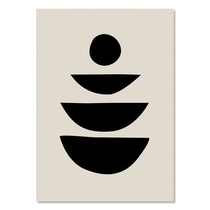 Geometric Leaf Rainbow Boho Canvas Wall Art - 15 / 50x70cm No Framed