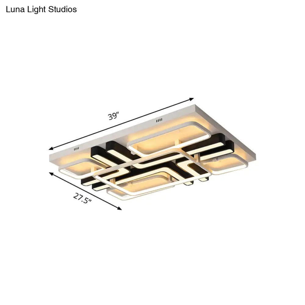 Lámpara de techo LED geométrica DecorBites™ en blanco y negro para espacios de vida modernos