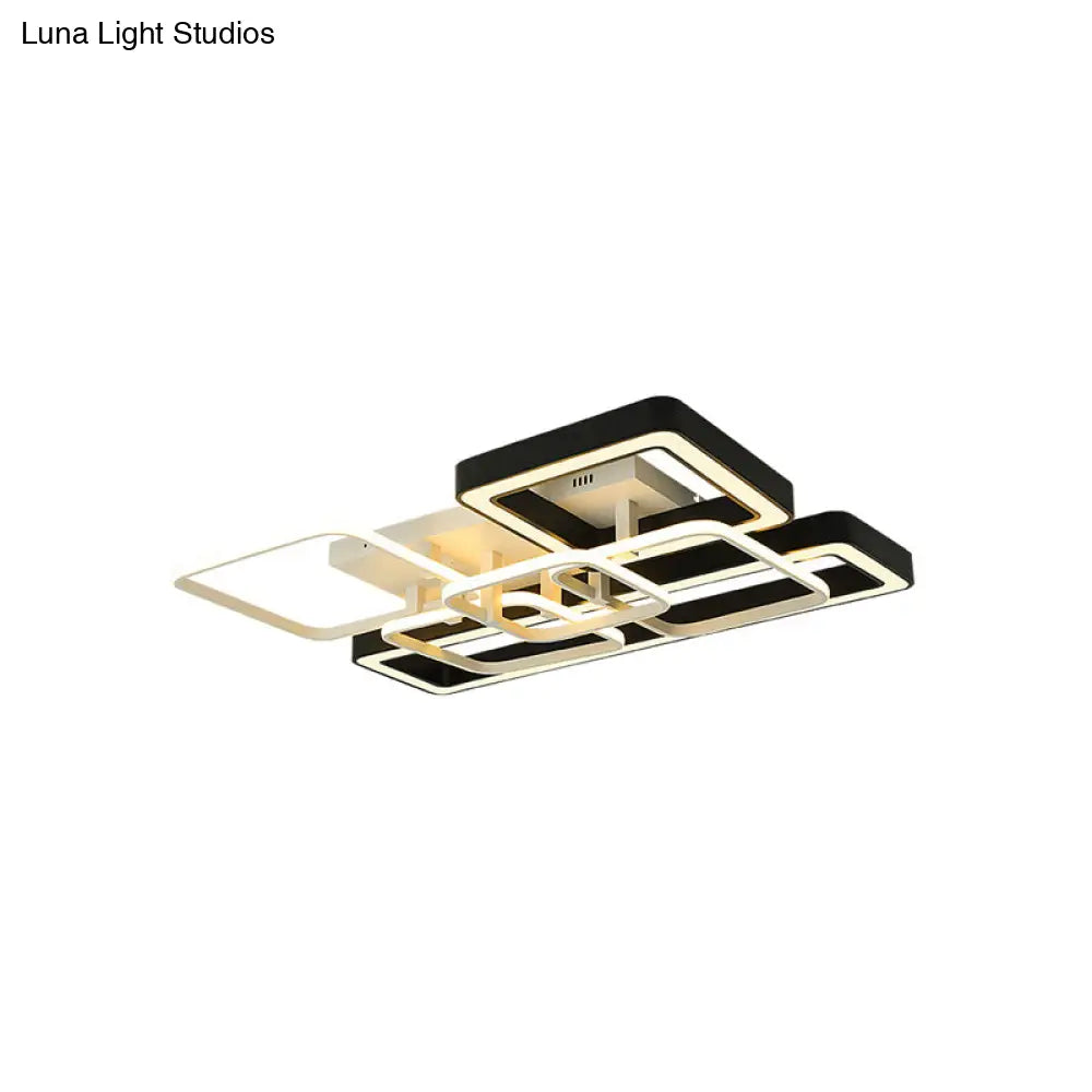 Lámpara de techo LED geométrica DecorBites™ en blanco y negro para espacios de vida modernos