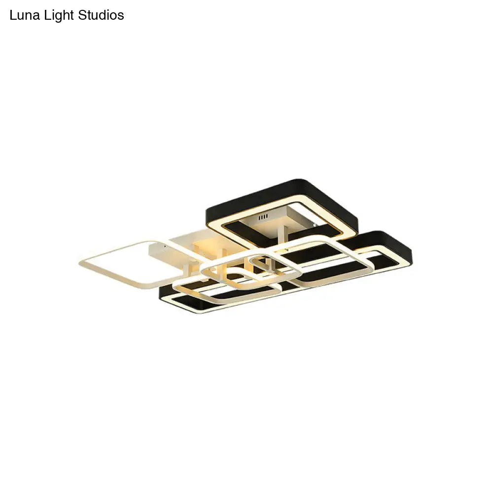 Lámpara de techo LED geométrica DecorBites™ en blanco y negro para espacios de vida modernos