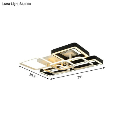 Lámpara de techo LED geométrica DecorBites™ en blanco y negro para espacios de vida modernos