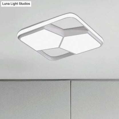 Lámpara de techo LED geométrica DecorBites™ en acrílico blanco y negro: lámpara de techo contemporánea empotrada para dormitorio con iluminación cálida/blanca.