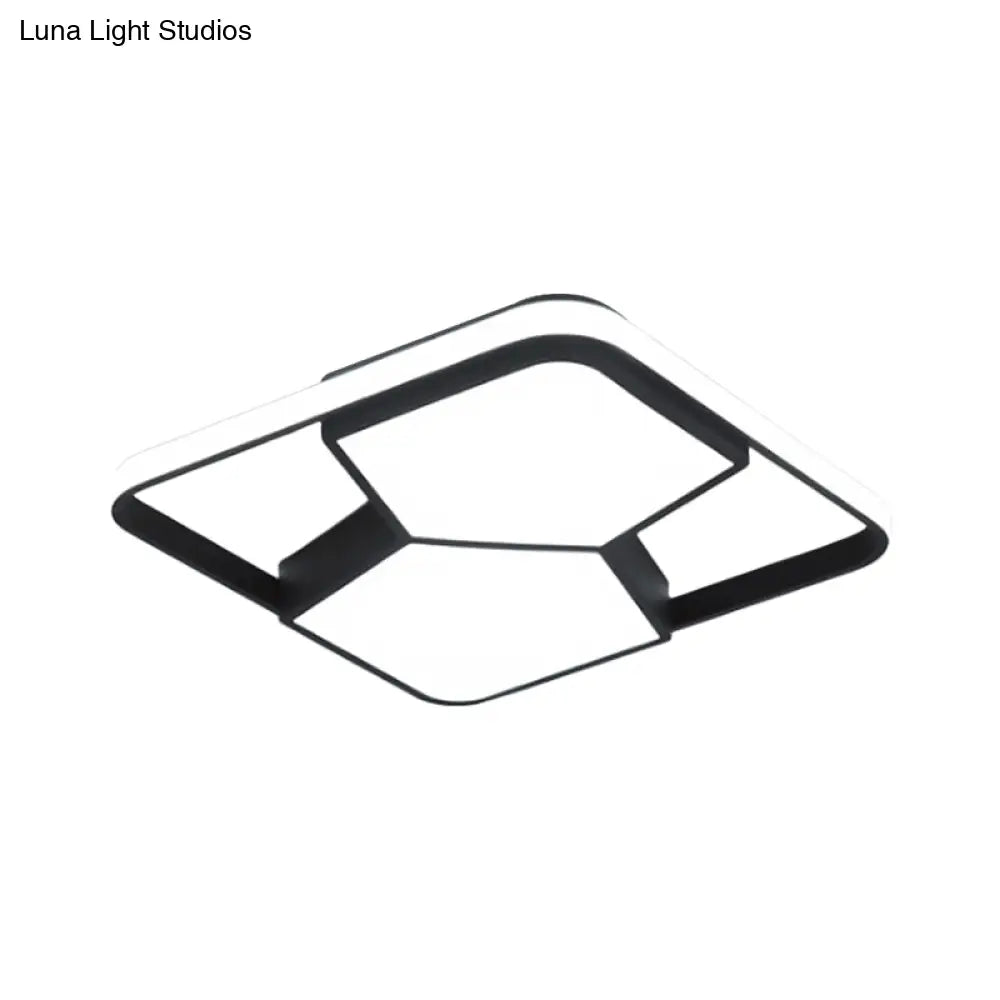 Lámpara de techo LED geométrica DecorBites™ en acrílico blanco y negro: lámpara de techo contemporánea empotrada para dormitorio con iluminación cálida/blanca.