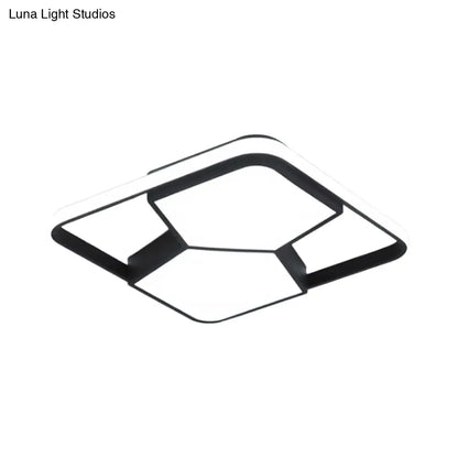 Lámpara de techo LED geométrica DecorBites™ en acrílico blanco y negro: lámpara de techo contemporánea empotrada para dormitorio con iluminación cálida/blanca.