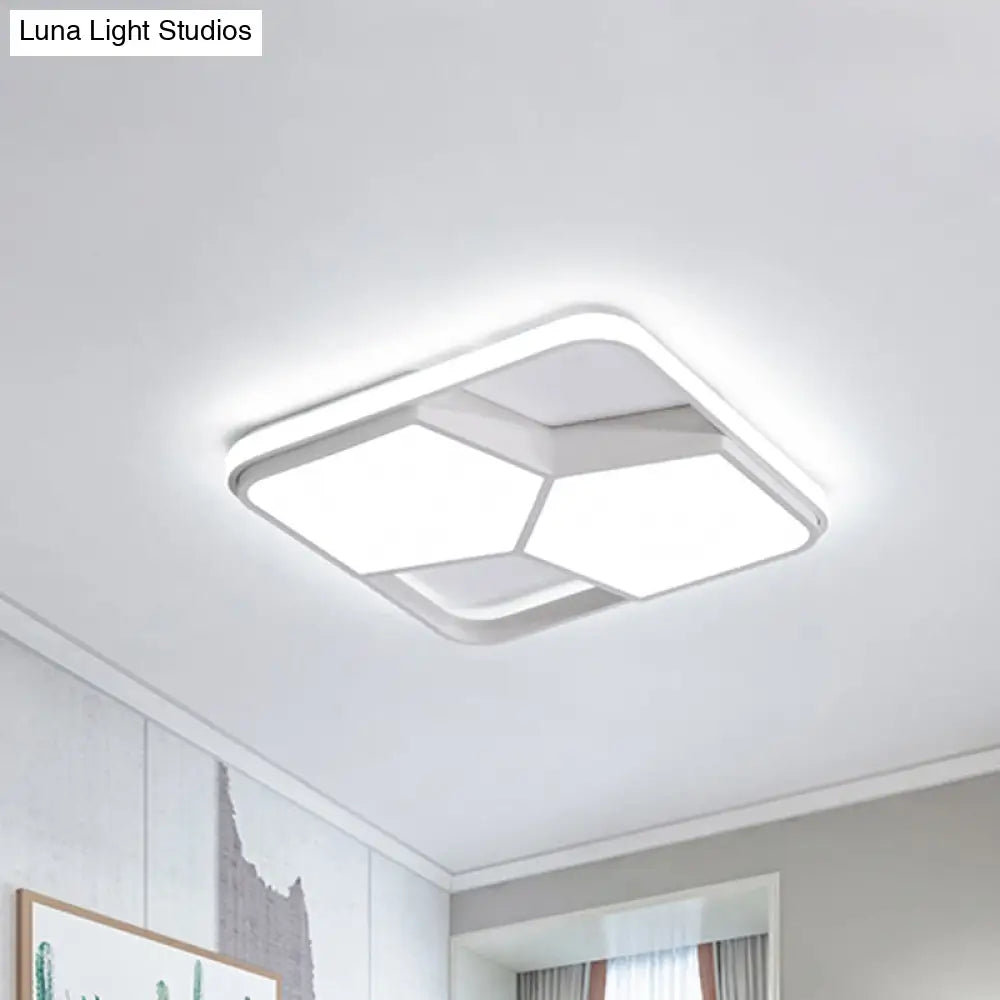 Lámpara de techo LED geométrica DecorBites™ en acrílico blanco y negro: lámpara de techo contemporánea empotrada para dormitorio con iluminación cálida/blanca.