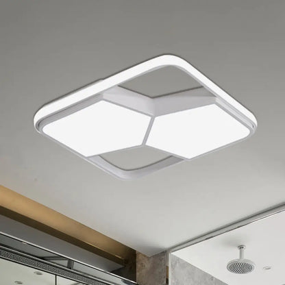 Lámpara de techo LED geométrica DecorBites™ en acrílico blanco y negro: lámpara de techo contemporánea empotrada para dormitorio con iluminación cálida/blanca.