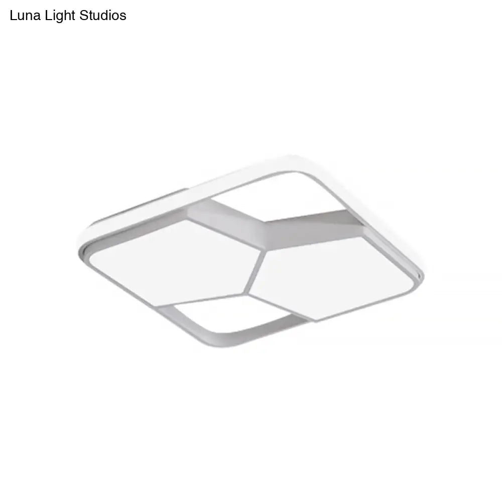 Lámpara de techo LED geométrica DecorBites™ en acrílico blanco y negro: lámpara de techo contemporánea empotrada para dormitorio con iluminación cálida/blanca.