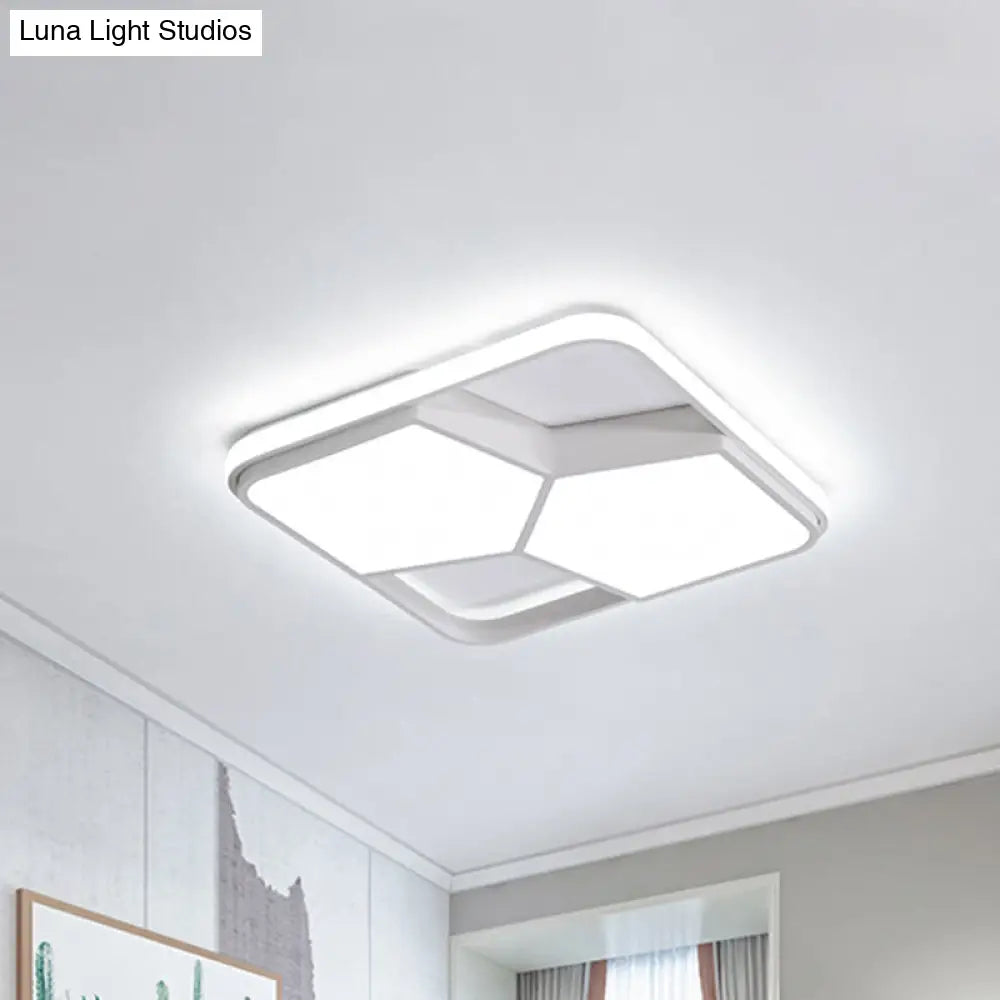 Lámpara de techo LED geométrica DecorBites™ en acrílico blanco y negro: lámpara de techo contemporánea empotrada para dormitorio con iluminación cálida/blanca.