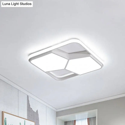 Lámpara de techo LED geométrica DecorBites™ en acrílico blanco y negro: lámpara de techo contemporánea empotrada para dormitorio con iluminación cálida/blanca.