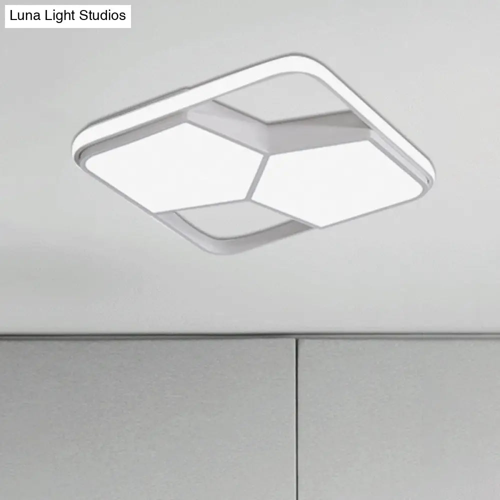 Lámpara de techo LED geométrica DecorBites™ en acrílico blanco y negro: lámpara de techo contemporánea empotrada para dormitorio con iluminación cálida/blanca.