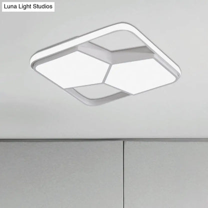 Lámpara de techo LED geométrica DecorBites™ en acrílico blanco y negro: lámpara de techo contemporánea empotrada para dormitorio con iluminación cálida/blanca.