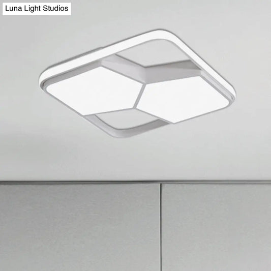 Lámpara de techo LED geométrica DecorBites™ en acrílico blanco y negro: lámpara de techo contemporánea empotrada para dormitorio con iluminación cálida/blanca.