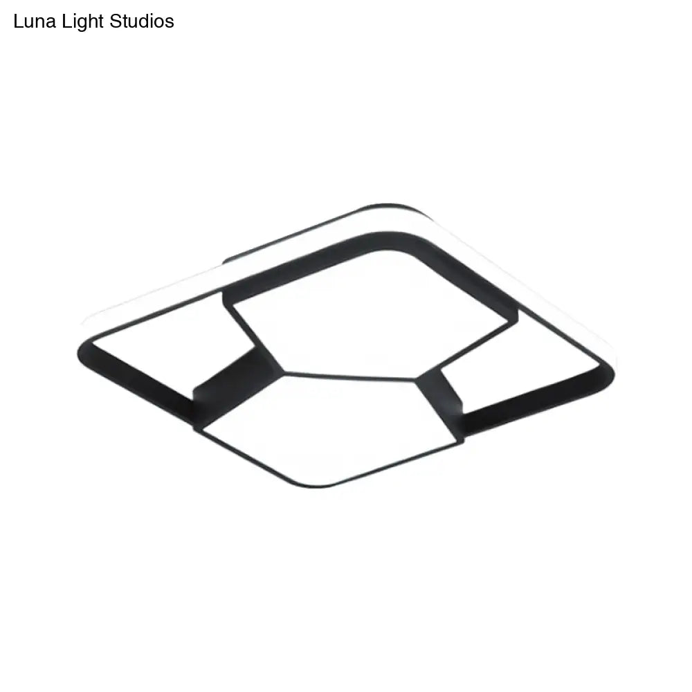 Lámpara de techo LED geométrica DecorBites™ en acrílico blanco y negro: lámpara de techo contemporánea empotrada para dormitorio con iluminación cálida/blanca.